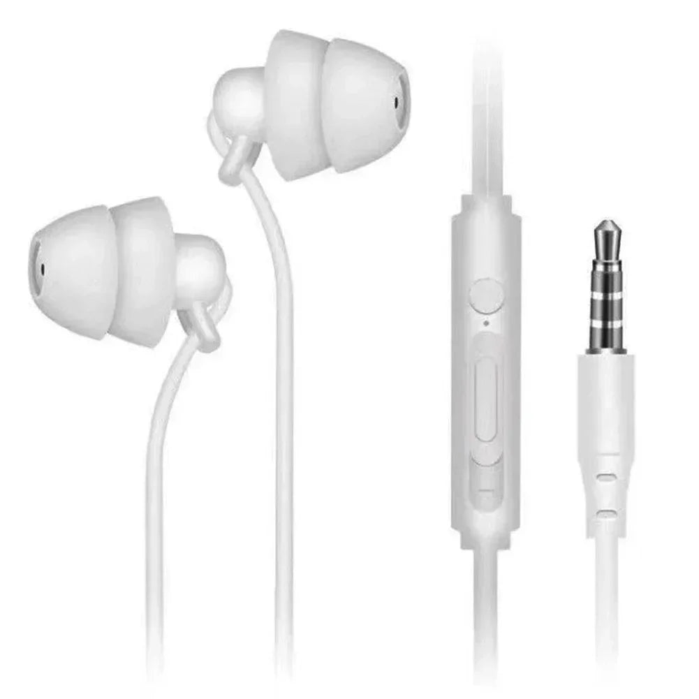 Silicone Sleep Earphones 3.5mm Wired In-Ear Headphones with Mic