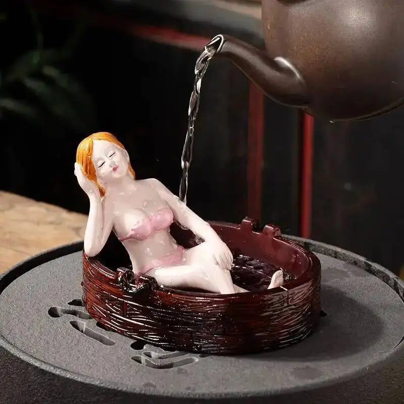Color-changing Tea Pet Ornament Modern Girl Cute Temptation Tea Table Tea Set Accessories Creative National Trend Oasis Select