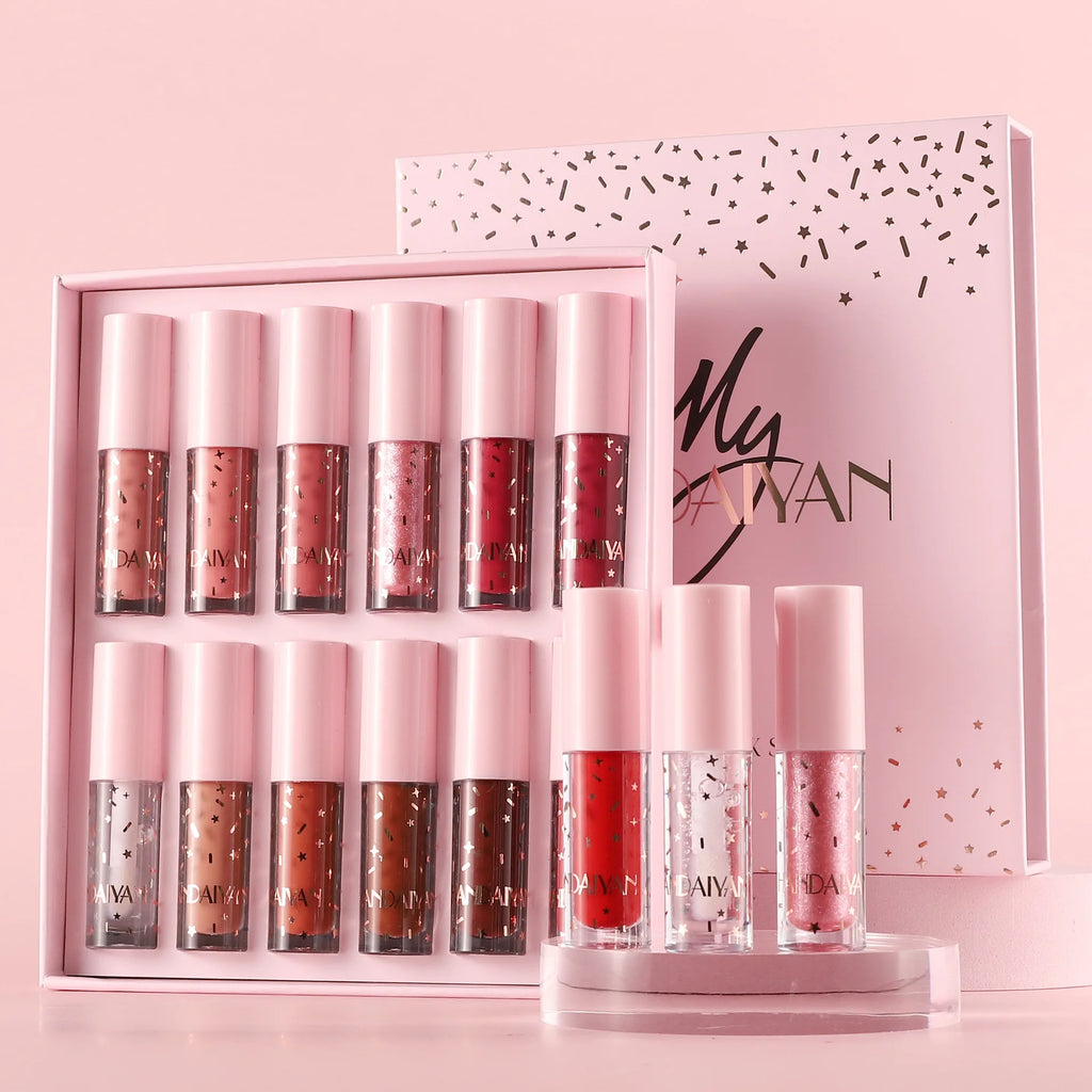 12 Colors Long Lasting Matte Lipstick Set With Nourishing Lip Oil Coating Mirror Finish Waterproof Lipgloss Makeup Oasis Select H1080
