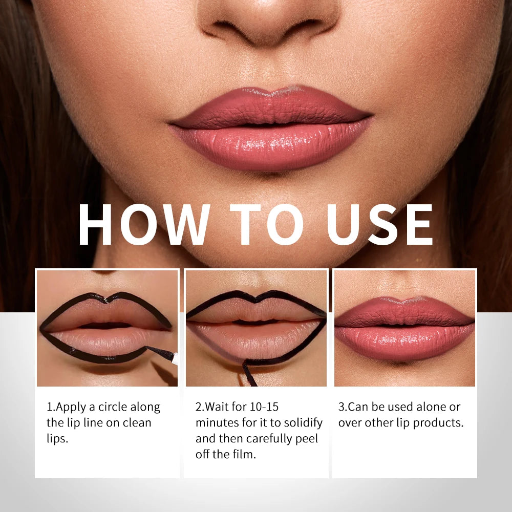 Transfer-proof Peel Off Lip Liner Waterproof Smudge-proof Long-Lasting Matte Velvet Lip Liner Ink Tattoo Makeup Lip Liners Oasis Select