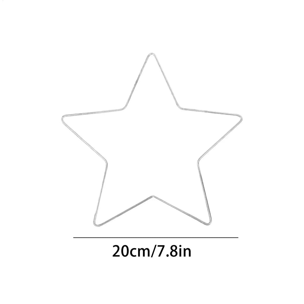 Wire Wreath Frames 5-pieces Star-Shaped Metal Frame 20cm Christmas Wreath Forms for Home Office Living Room Bedroom Window Door Oasis Select
