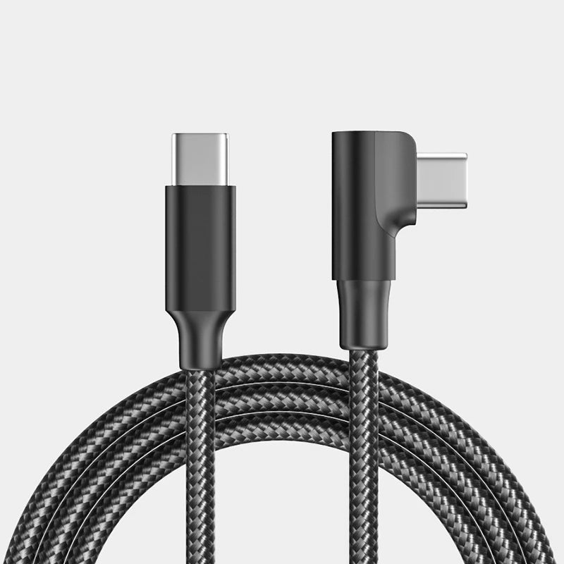 60W USB C To Type C PD 90-Degree Angle Gaming Fast Charging Cable Suitable For Type-C Interface Mobile Phone And Tablet Devices Oasis Select C to C Black 1m