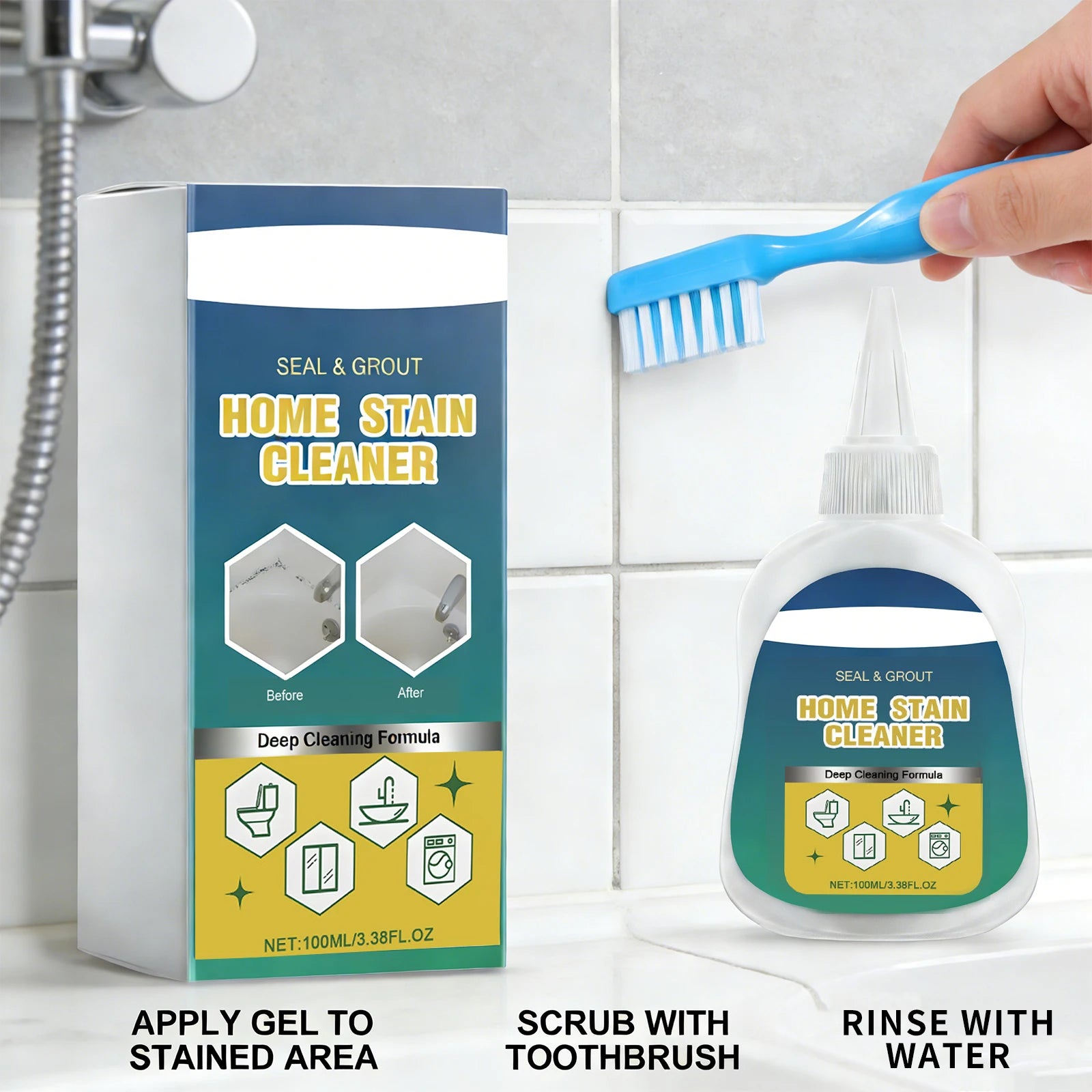 Home Stain Cleaner Remove Stain Multipurpose Household Decontamination Cleaning Gel for Sealing Ring Gap Mold Stains Cleansing Oasis Select