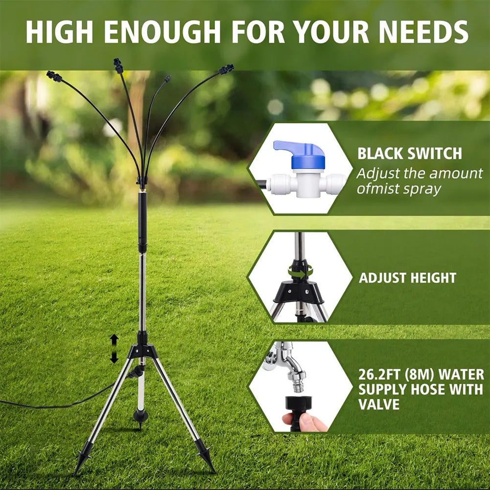 Patio Watering Mister Adjustable Lawn Misting System Garden Sprayer Standing Misting Cooling System for Pool Kids Water Playing Oasis Select