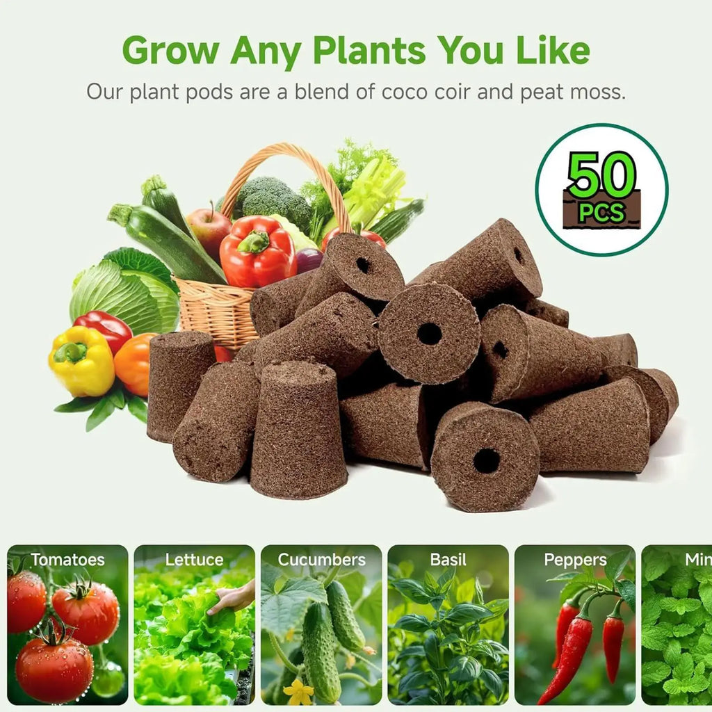 50Pcs Seed Grow Sponges Replacement Root Growth Sponges Seedling Starter Plugs Seed Starting Seed Hydroponic Garden Planting Oasis Select