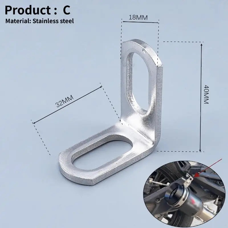 Motorcycle Fixed Brackets and Exhaust Clamps; 1 to 3-Piece Stainless Steel, Z or L Shaped Oasis Select C