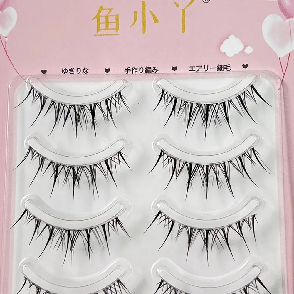 5 Pairs 3D Volume Natural False Eyelashes, Thin Band One-Piece Lashes, Easy to Apply for Daily & Party Makeup Oasis Select