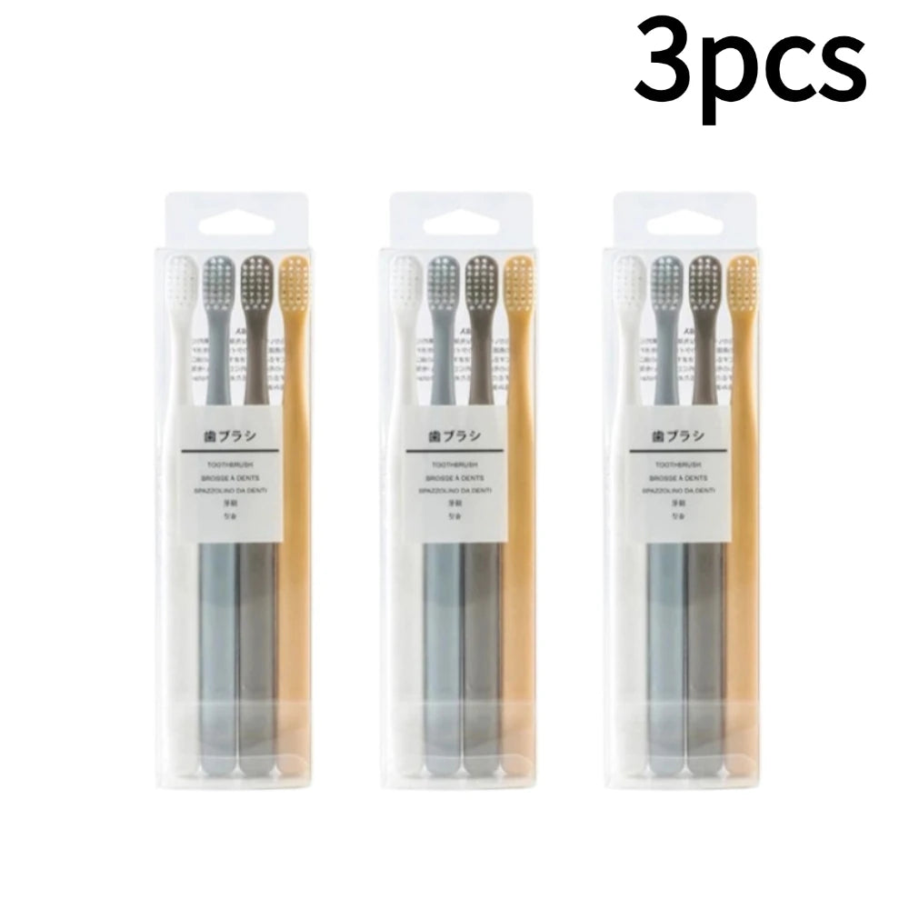 Soft Bristle Small Head Toothbrush – Family & Travel 4-Pack