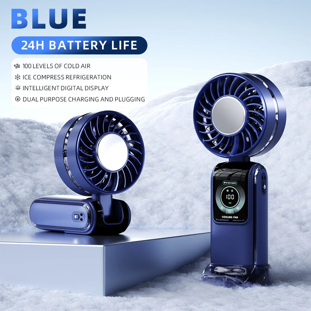 3600mAh Portable Neck Fan – Semiconductor Cooling, Foldable