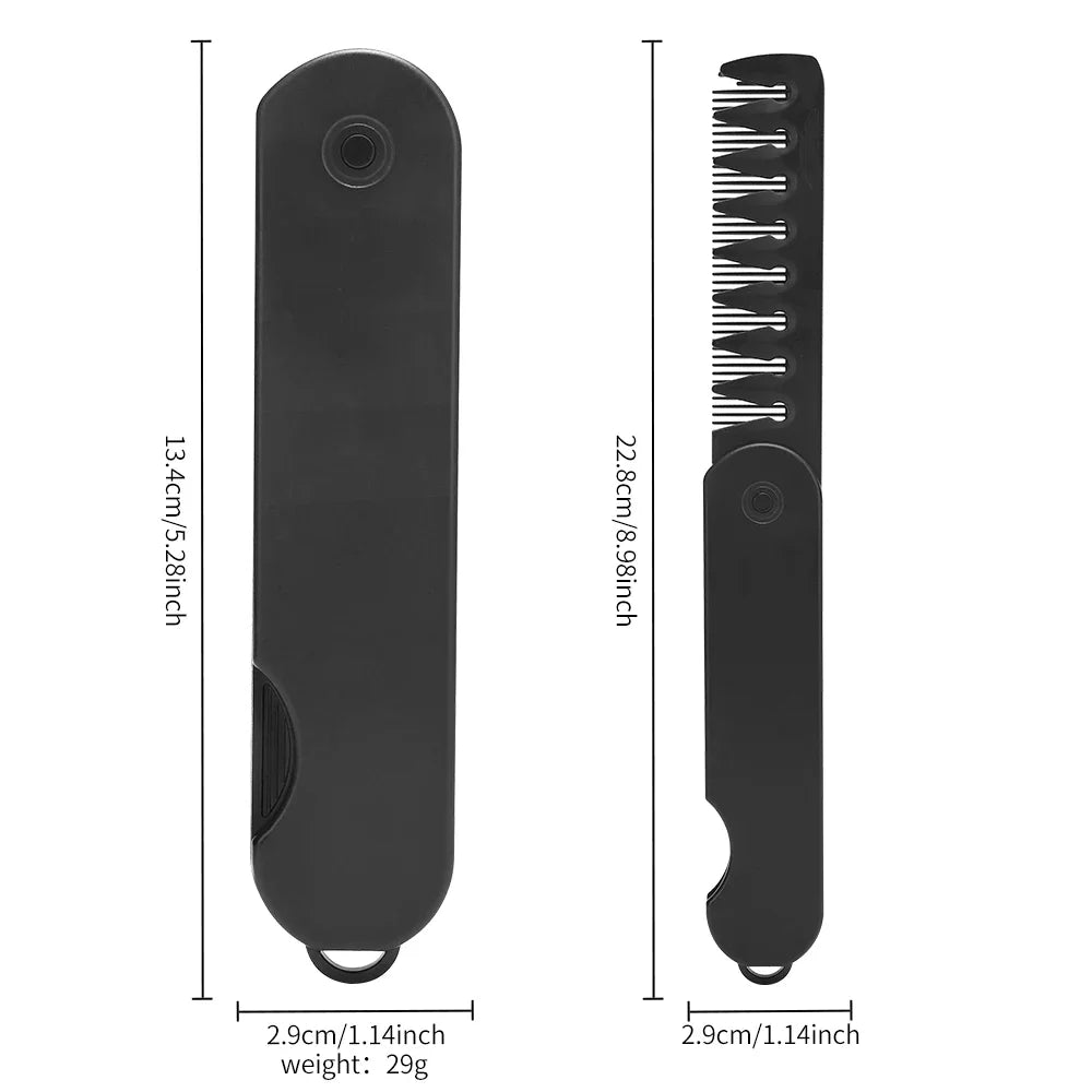 Barber Hair Clipper Folding Combs Multifuncional Plastic Wide Tooth Oil Head Comb Beard Combing Two In One Styling Tools Oasis Select
