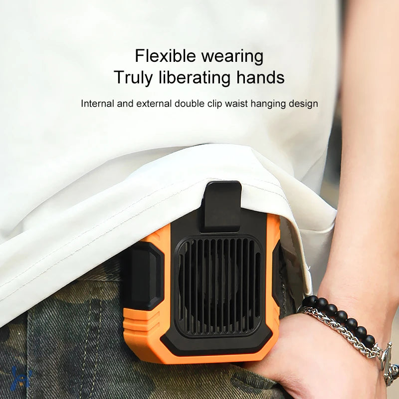 URGGU Wearable Waist Clip Fan – USB Rechargeable Portable Fan
