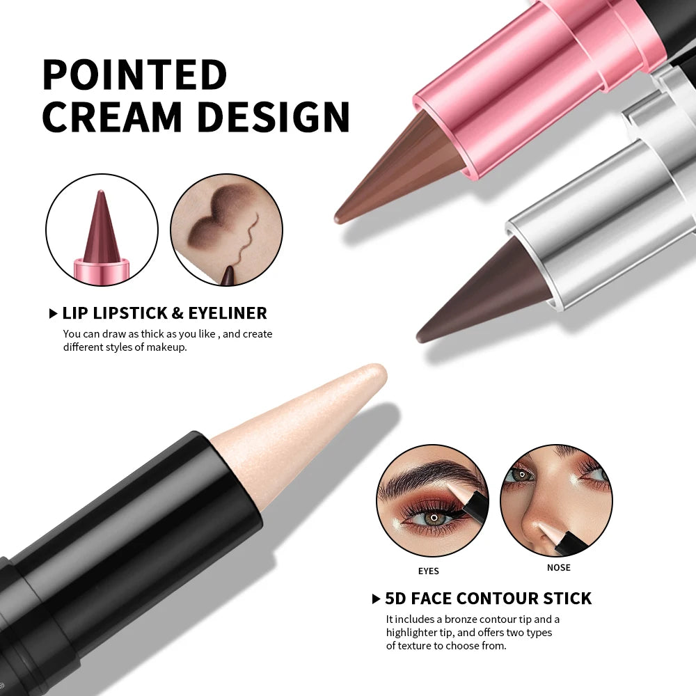 5pcs Perfect Makeup Set With Contouring Stick Eyeliner And Lipstick Easy Coloring Sweatproof Long Lasting Daily Makeup Set Oasis Select