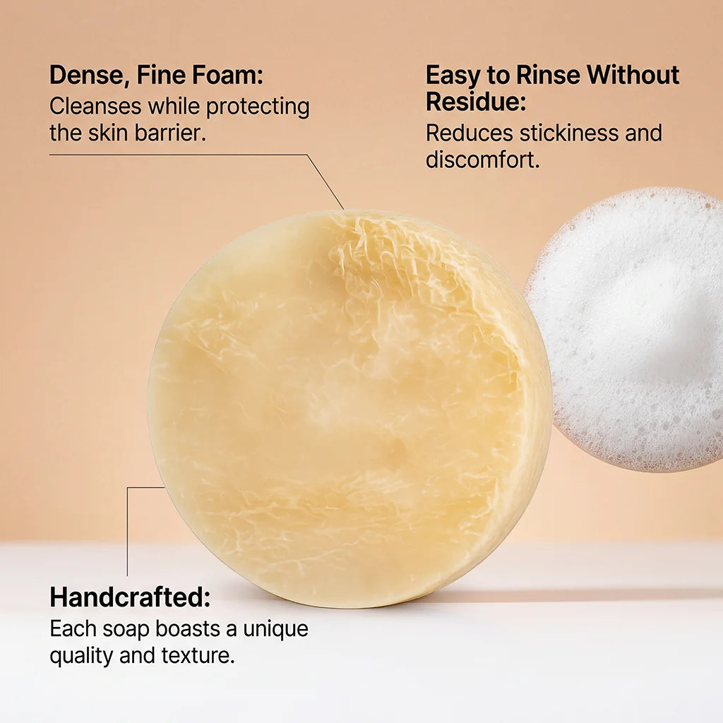 Loofah Exfoliating Soap Gentle Moisturizing Body Cleansing Handmade Remove Dead Skin Soften Skin Non Tightening Oasis Select