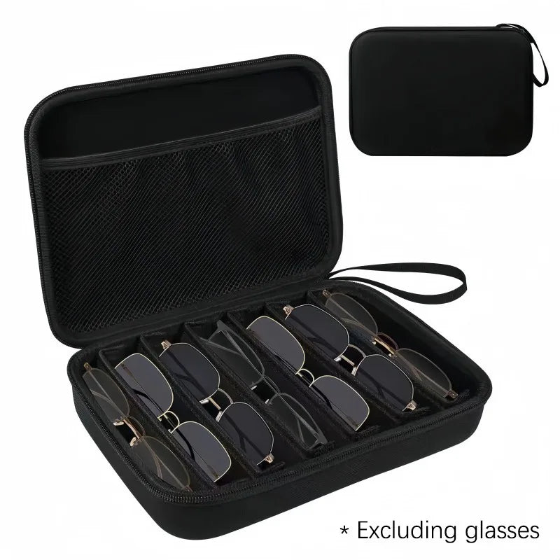 Portable Glasses Case with 6/7 Adjustable Compartments – Travel Storage Box for Eyeglasses, Sunglasses Sunglasses Case Oasis Select 7 grids