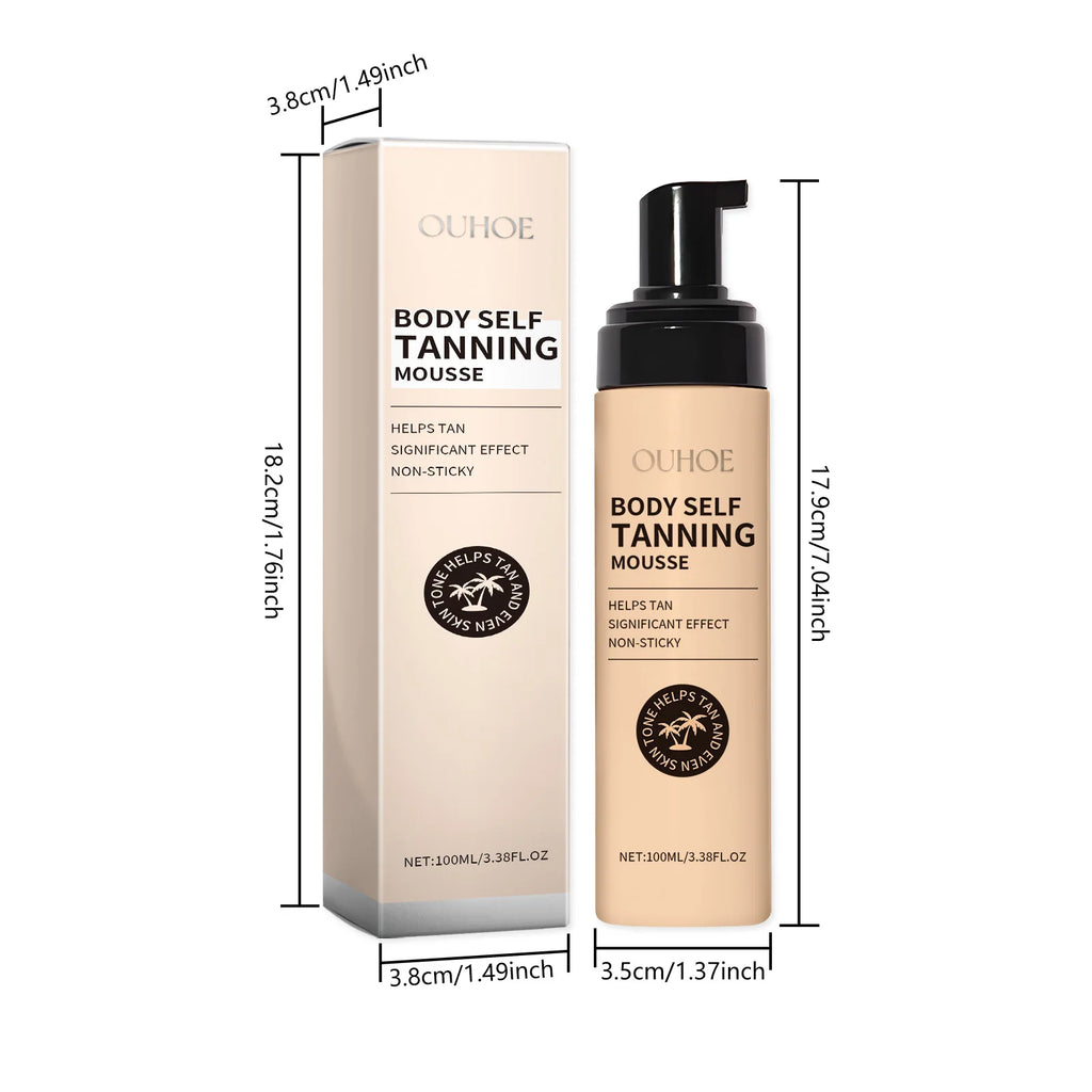 100ML Sunless Body Tanning Mousse Gentle Hydrating Enhance Healthy Gloss Improve Smoothness Non-greasy Bronzer Tanning Cream Oasis Select