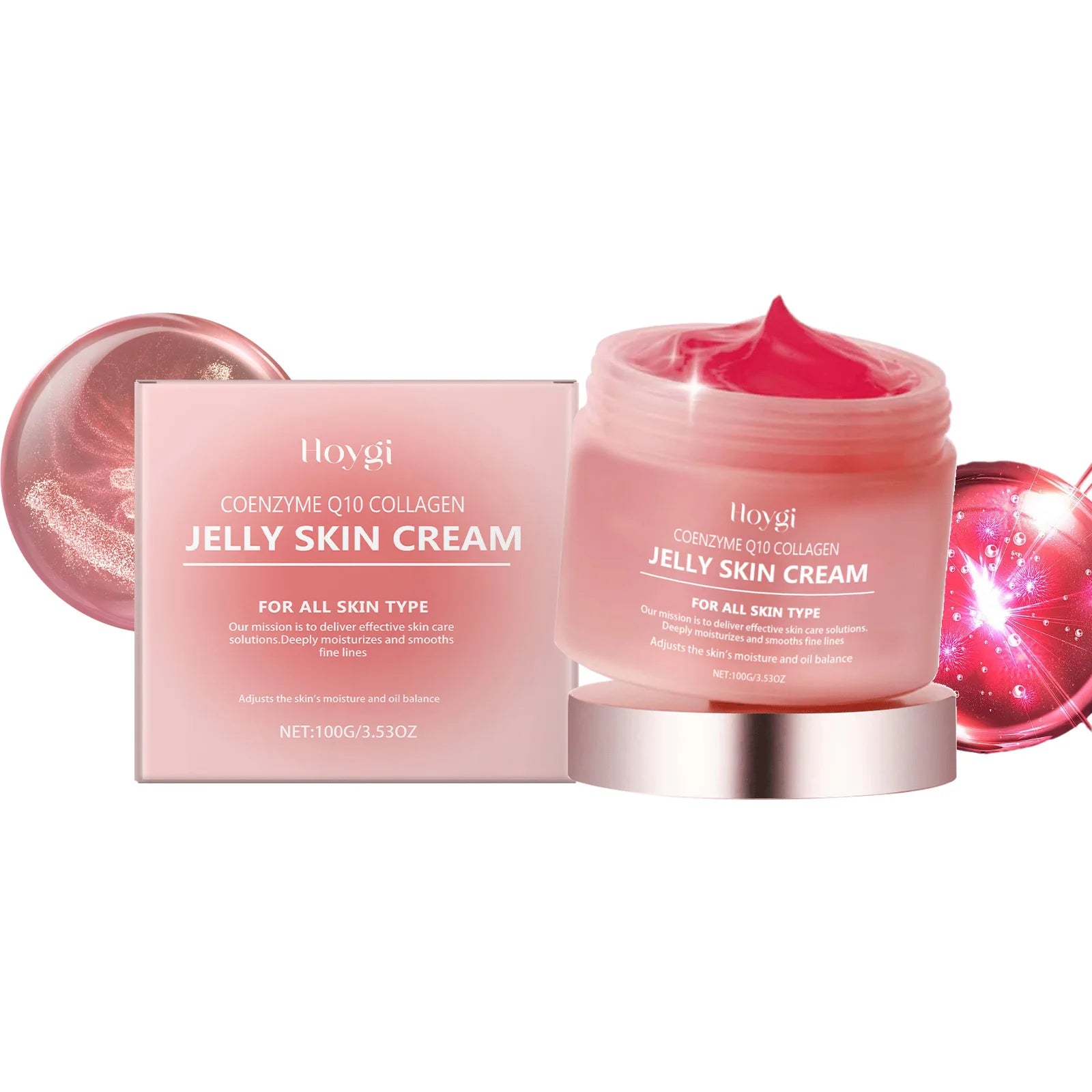 Collagen Jelly Cream Deeply Moisturizing Smooth Skin Tightening Fade Fine Lines Soothing Brightening Hydrating Facial Gel Cream Oasis Select 1Pcs