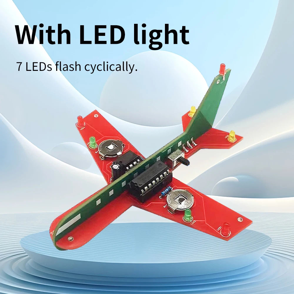 DIY Electronic Kit Small Airplane CD4017 Flow Lamp Welding Practice Electronic Science Assembly Kit Flashing LED PCB Oasis Select