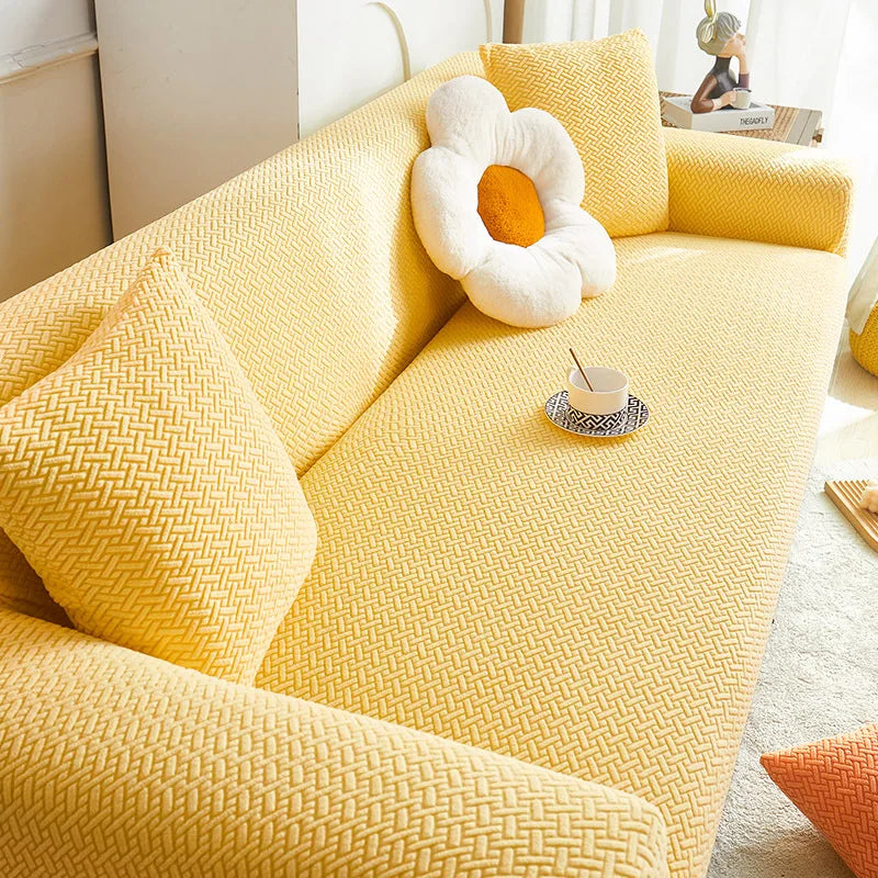 New Multi-functional Sofa Cover All-inclusive Universal Anti-cat Scratch Elastic One-piece Sofa Cover Sofa Covers Oasis Select 3 people 190-230cm lemon yellow