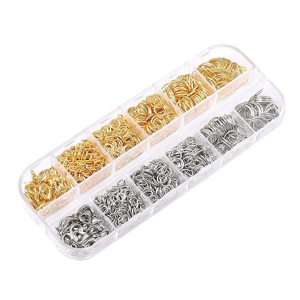About 1200pcs Gold & Silver Jump Rings with Lobster Clasps + Pliers - DIY Jewelry Making Kit for Necklaces & Earrings Oasis Select