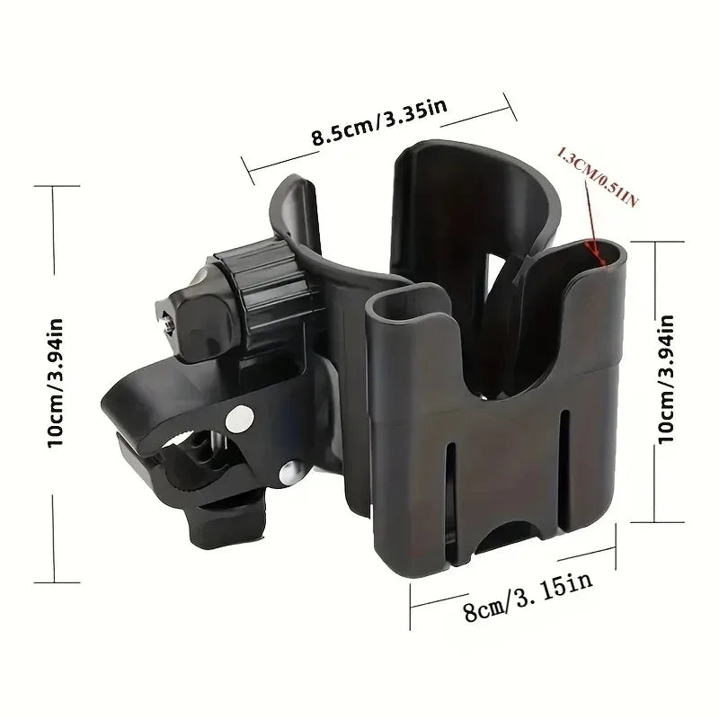 1pcs 2-in-1 Universal Stroller Water Cup Holder With Phone Holder, Universal Bottle Holder For Wheelchair stroller Accessories Oasis Select
