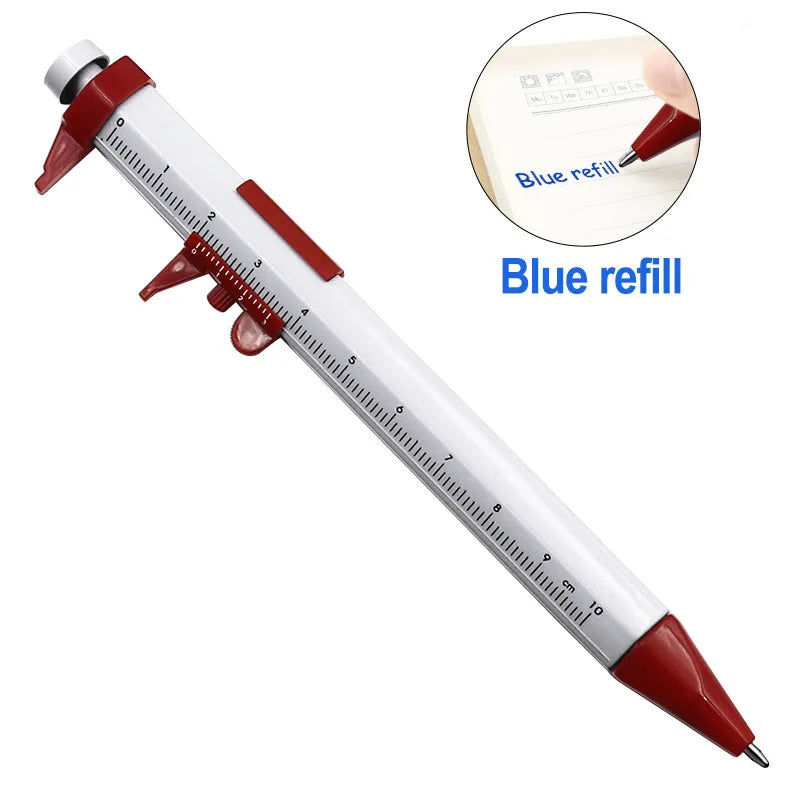 Vernier Measuring Pen 1mm Ballpoint Caliper Ruler Pen Refillable School Office Stationery Multifunction Gift 2026 Oasis Select Red