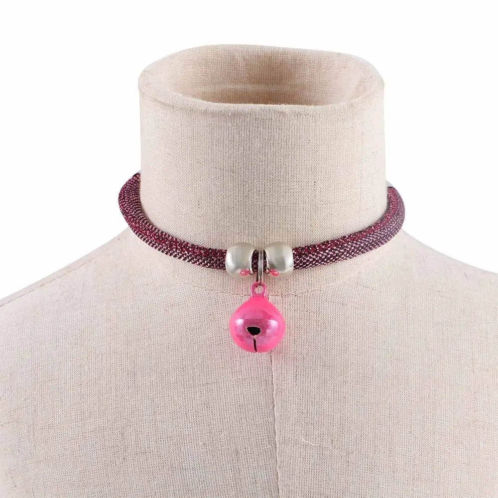 Adjustable Cat & Puppy Collar with Bell & Extension Chain
