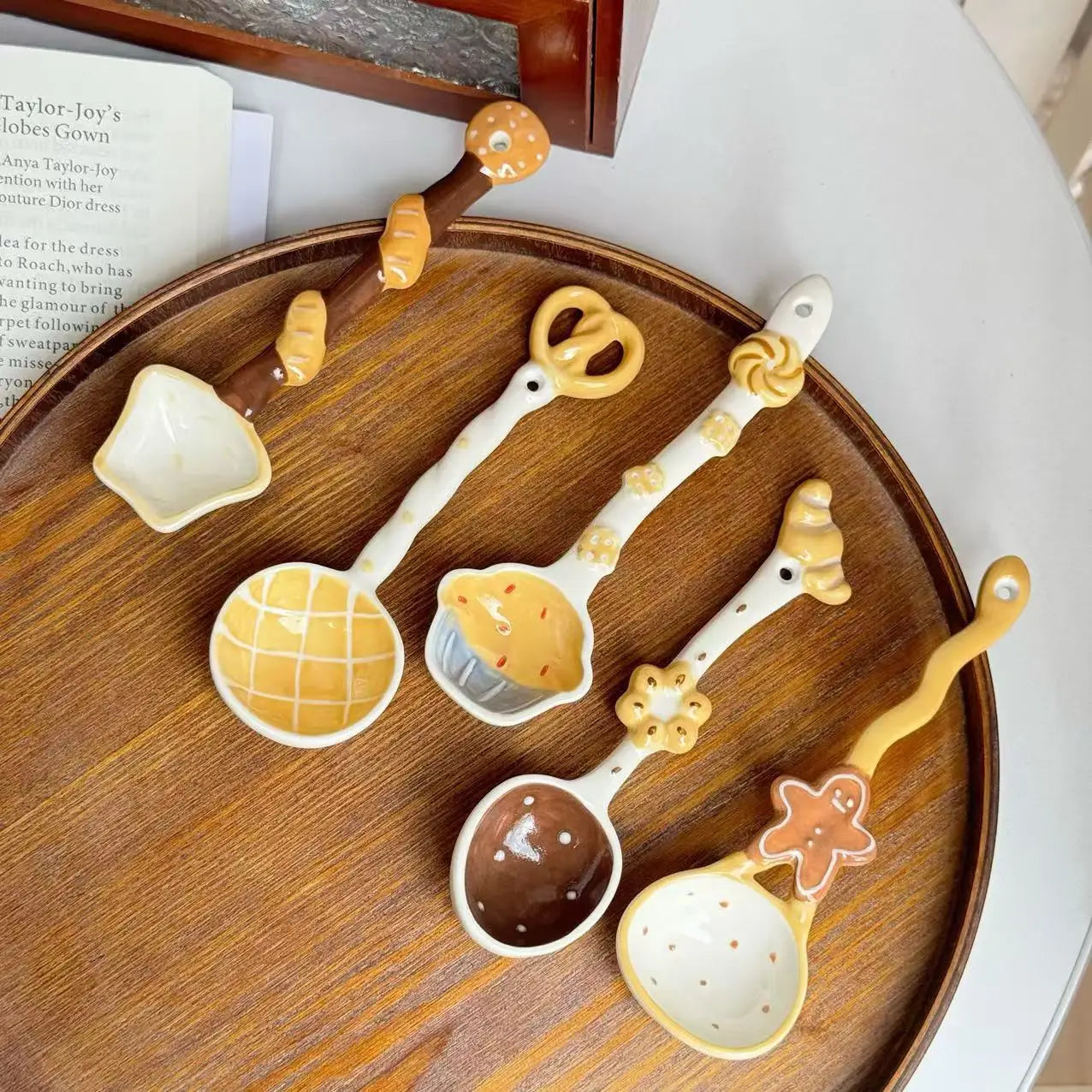 Cute Ceramic Bread-shaped Spoon, Aesthetically Pleasing Dessert Spoon, Adorable Spoon Kitchen Tablewear Oasis Select