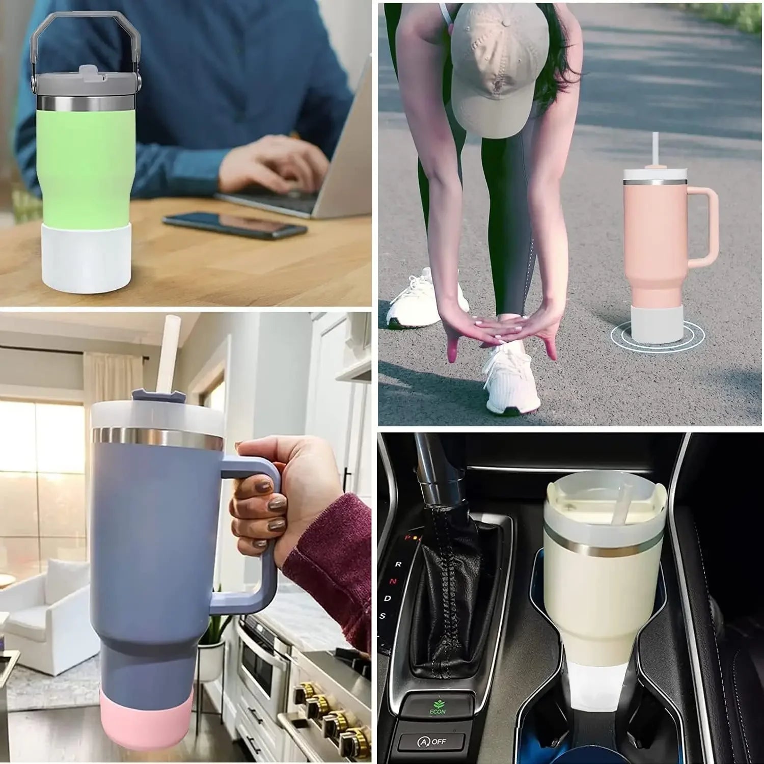 75mm muti color silicone cup protection case storage vacuum bottle compatitable for Stanley 30/40oz anti slip scratch resistant Oasis Select