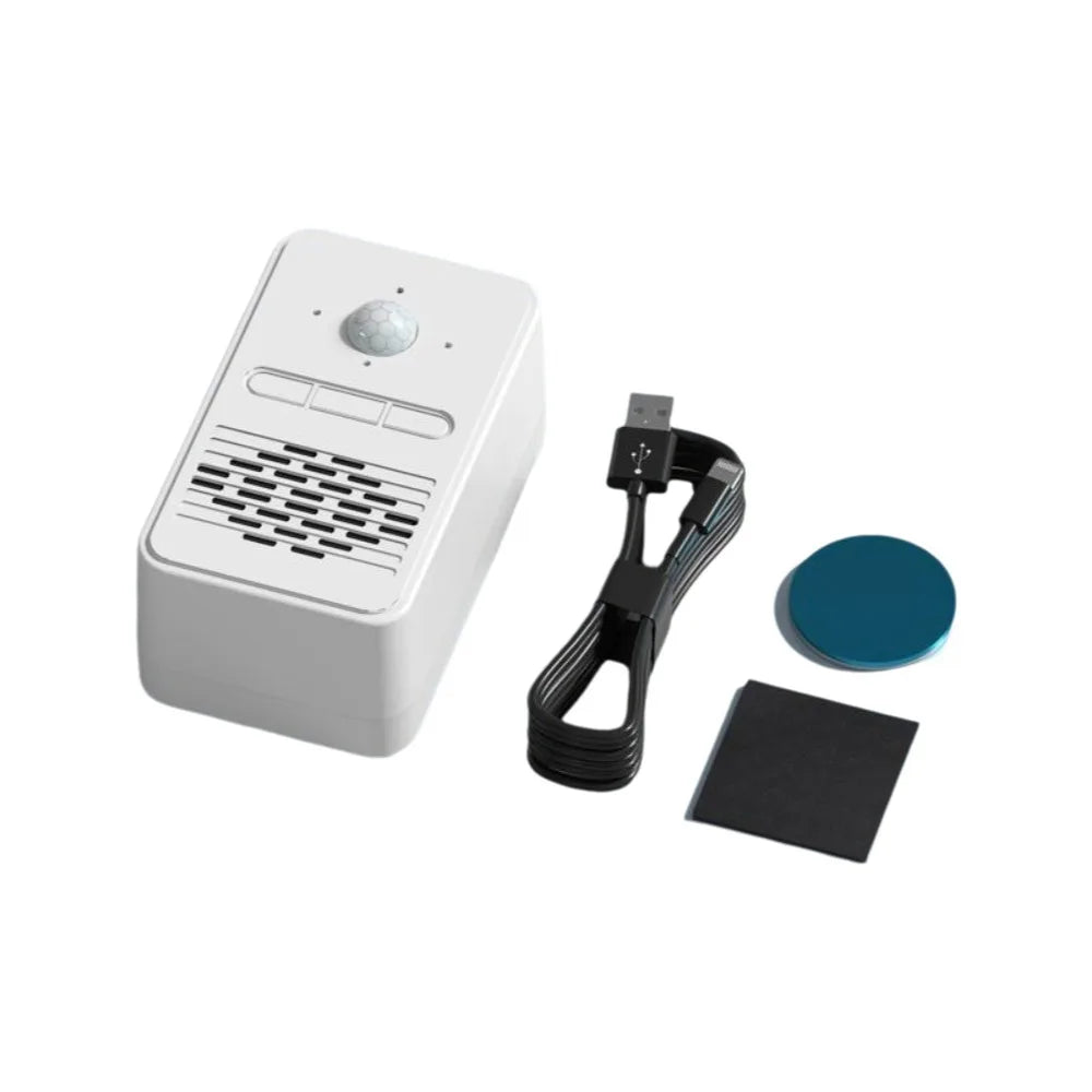 PIR Motion Sensor Wireless Smart Doorbell Anti-theft Audio Alert Voice Announcement Alarm Wall Mounted Motion Activated Chime Oasis Select White