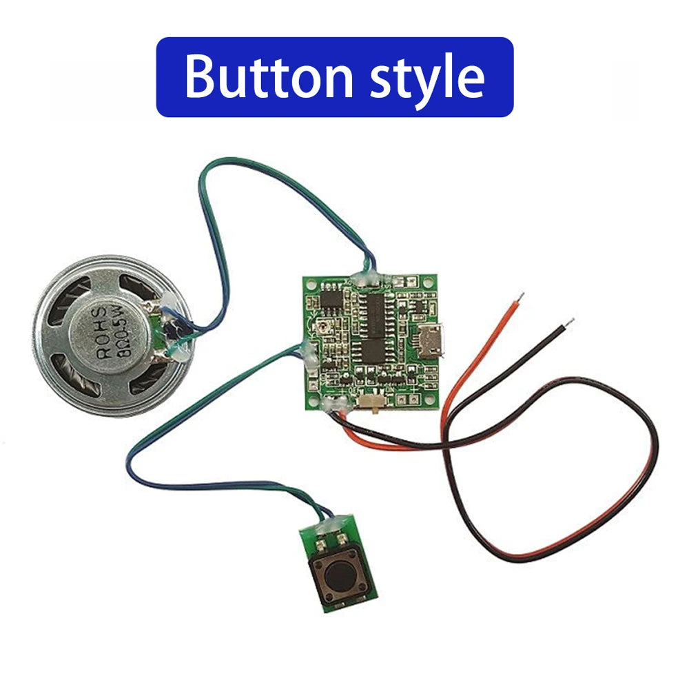 Sound Recorder Module Voice MP3 WAV Music Player with Loudspeaker Button Control 8M RAM Capacity DIY Music Box for Greeting Card Oasis Select Type A