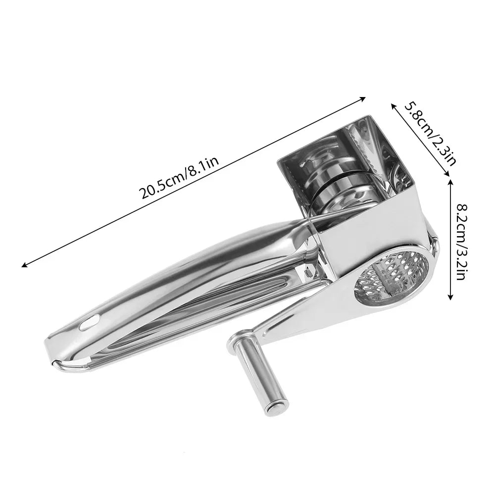 5 in 1 Cheese Grater Chocolates Shredder Stainless Steel Rotary Cutter Tools Cylinder Garlic Ginger for Home Kitchen Accessories Oasis Select