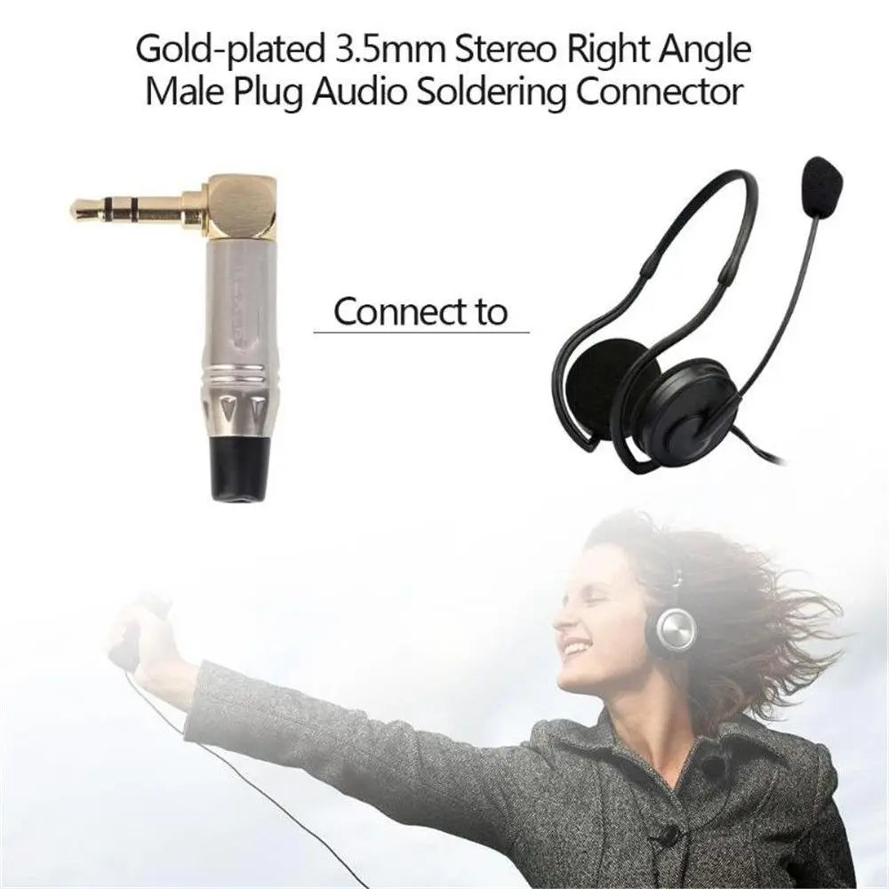 90 Degree 3.5mm Jack Plug Audio Adapter Stereo Audio Converter Right Angle Headphone Soldering Connector Headphone Adapter Oasis Select