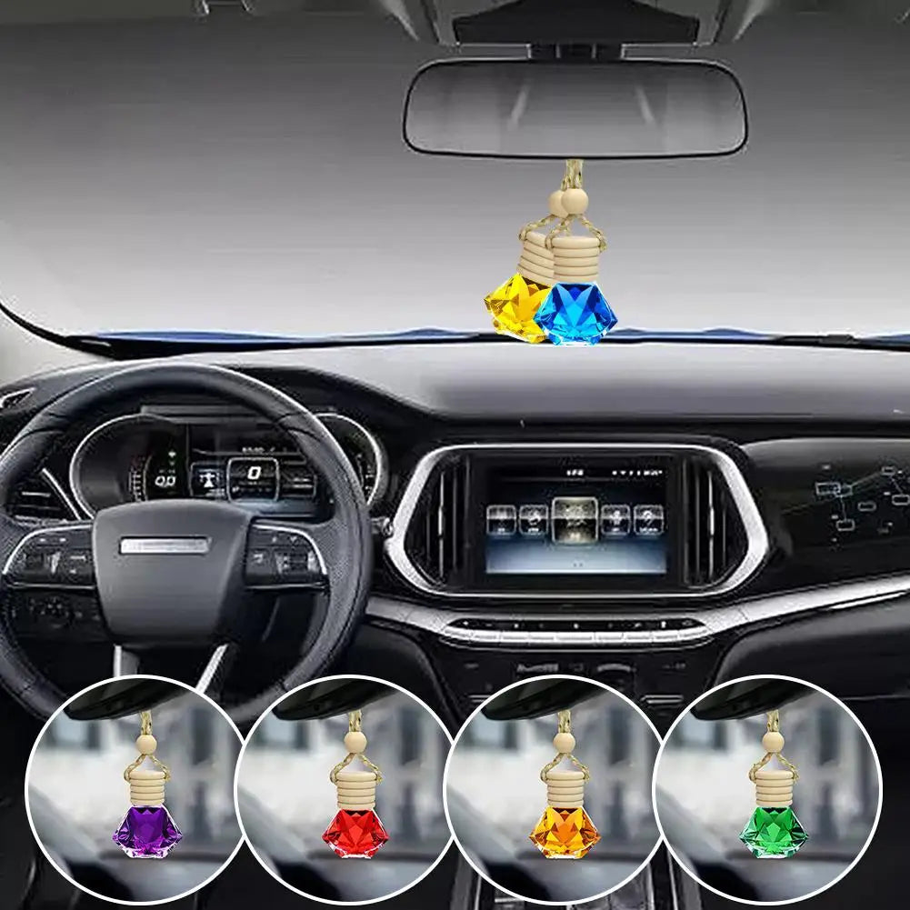 7ml Car Hanging Bottles Perfume Aromatherapy Refillable Air Freshener Diffuser Oil Fragrance Bottle Vehicle Auto Sapper Pendant Oasis Select