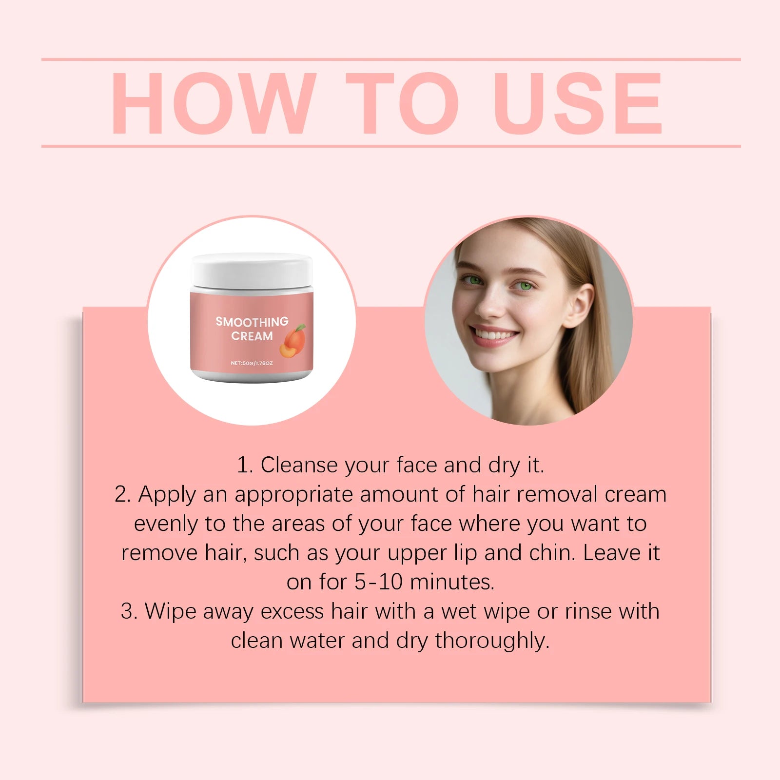 Gentle Facial Hair Removal Cream – Sensitive Skin 50g Hair Removal Cream Oasis Select