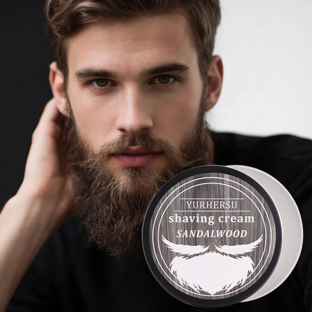 YURHERSU Sandalwood Shaving Soap 80g – Natural Glycerin for Men Shaving Soap Oasis Select