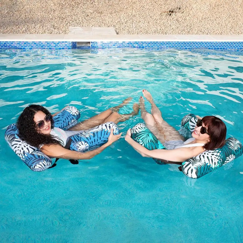 Portable Foldable Inflatable Water Hammock, Comfortable Pool Lounge Chair, Heavy-Duty Floating Recliner Bed for Adults Swimming Oasis Select