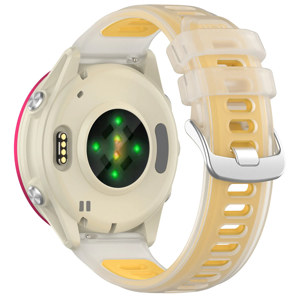 Two-Tone Silicone Strap for Garmin – 22mm & 20mm Quick Release Watch Band Strap Oasis Select YELLOW 20mm