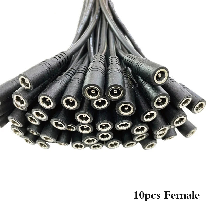 10pcs 5.5x2.1 Plug DC male or Female Cable Wire Connector For 3528 5050 LED Strip Light Oasis Select female