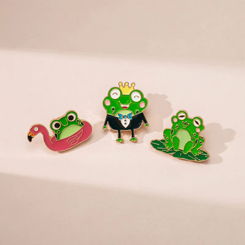 Funny Frog Zinc Alloy Brooch – Cartoon Animal Badge Pin Novelty Brooch Pin Oasis Select