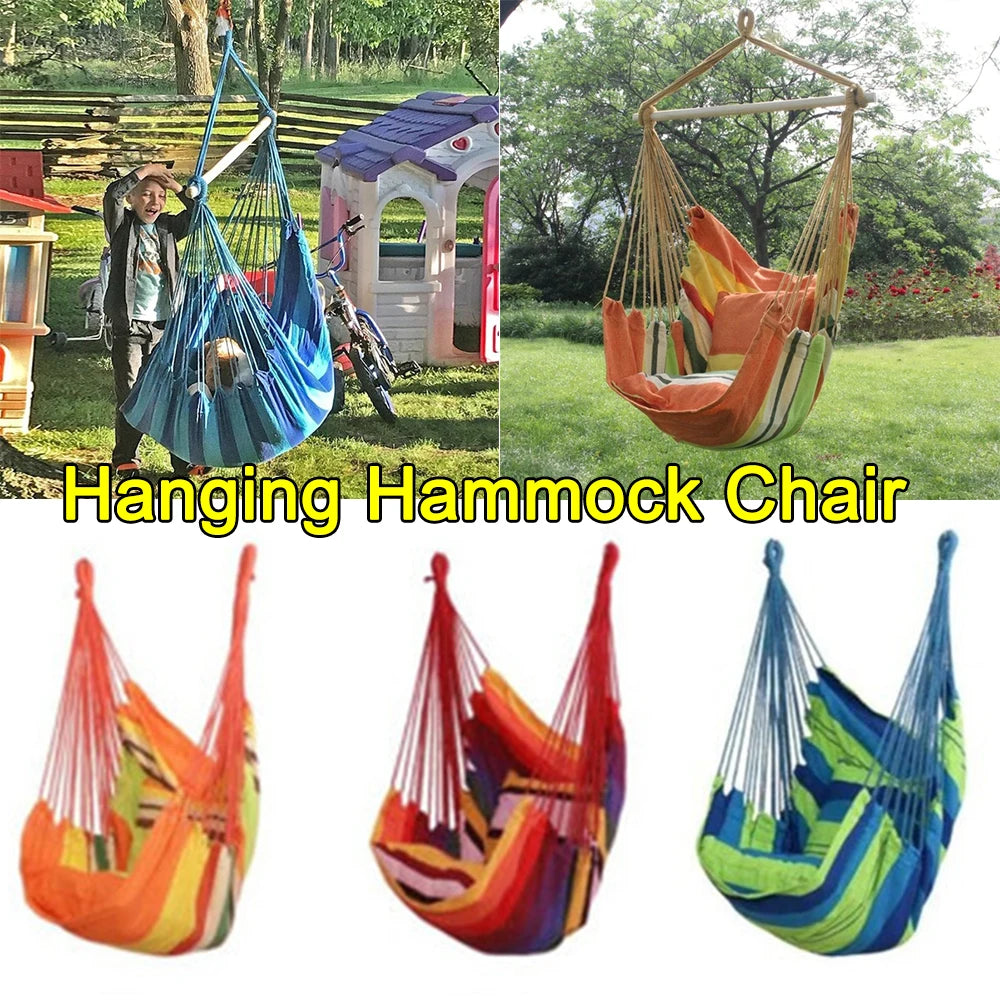 Outdoor Indoor Camping Rope Bed Home Garden Hanging Chair Fabric 120KG Hanging Hammock Hammock Chair Hammock Swings Swing Seat Oasis Select