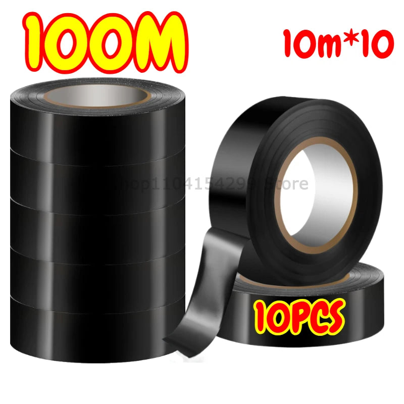 Black Electrical Insulation Tape Wire Bundle Insulation Auto Wiring Wrap Cable Adhesive Insulating Tape Electro Home Improvement Oasis Select 50M(5pcs) 16mm