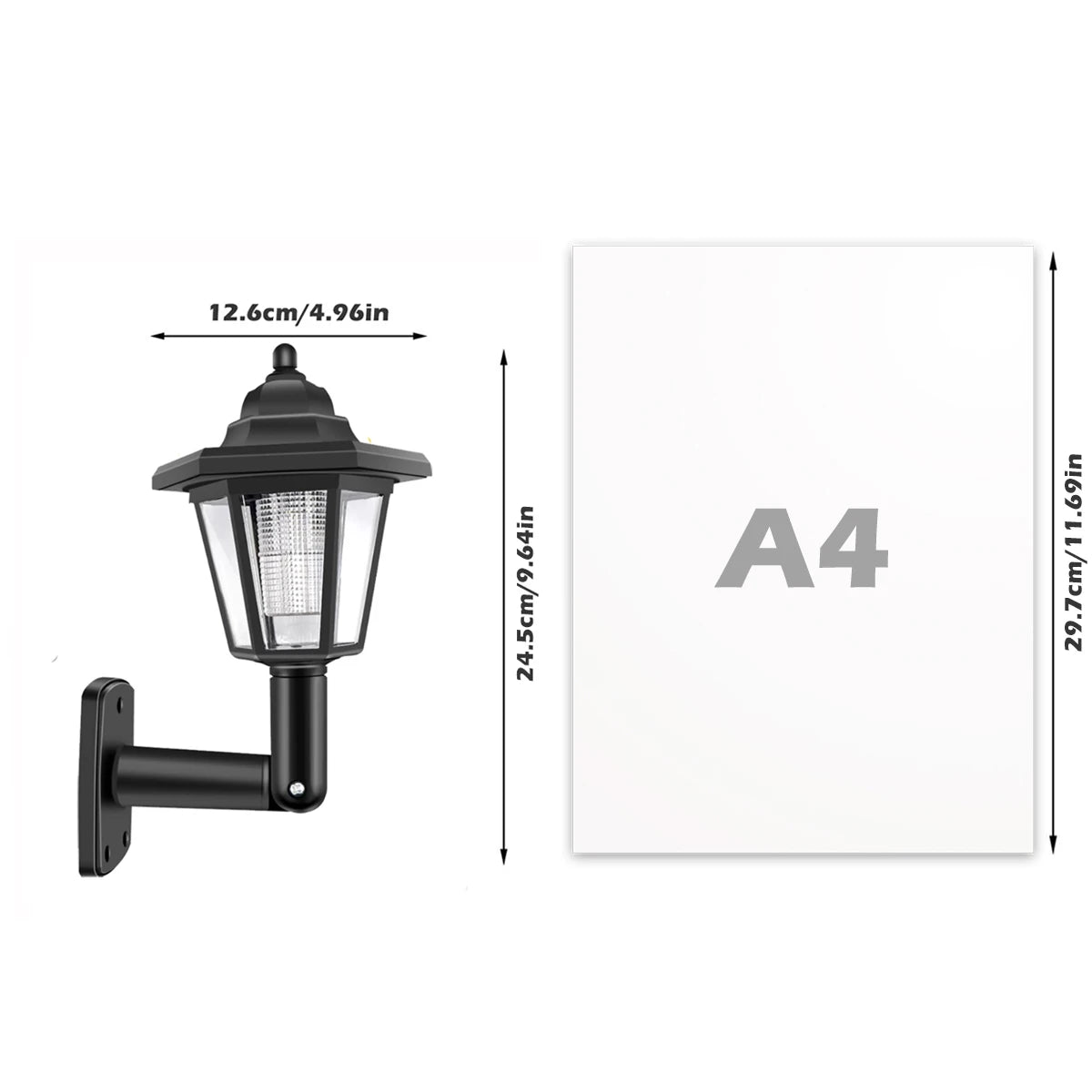 Retro Solar Hexagonal Wall Lantern – IP44 Waterproof Garden Light