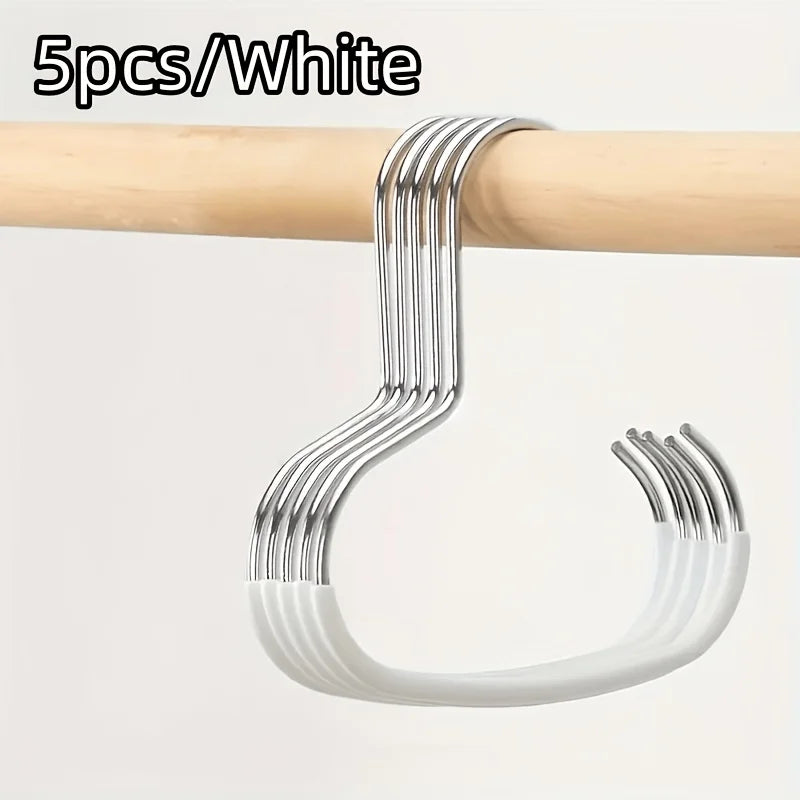 5pcs Stainless Steel Hat Hanger Organizer, Non-Slip Round Ring Closet Hooks for Hats Scarves, Space-Saving Storage for Wardrobe Oasis Select 5pcs white