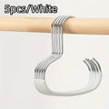 5pcs Stainless Steel Hat Hanger Organizer, Non-Slip Round Ring Closet Hooks for Hats Scarves, Space-Saving Storage for Wardrobe Oasis Select 5pcs white
