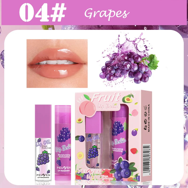 Fruit Lip Oil Set – Moisturizing Nourishing Lip Care Gift Lip Oil Gift Set Oasis Select Grapes