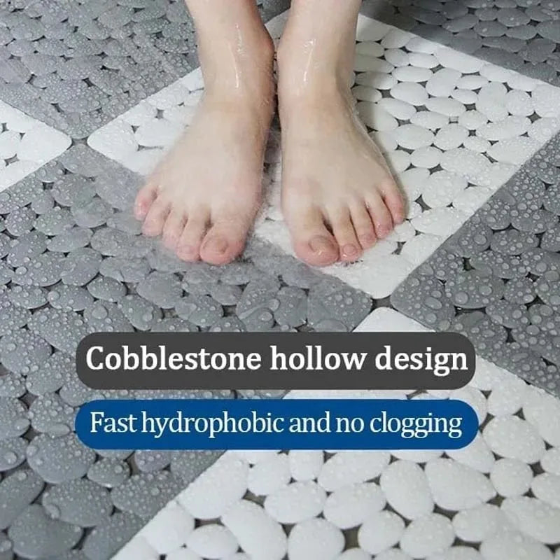 1-10PC 30X30cm Bathroom Pebble Non Slip Mat Waterproof Splicing Shower Pad for Toilet Room Floor Drop Resistant Foot Cushion Mat Oasis Select