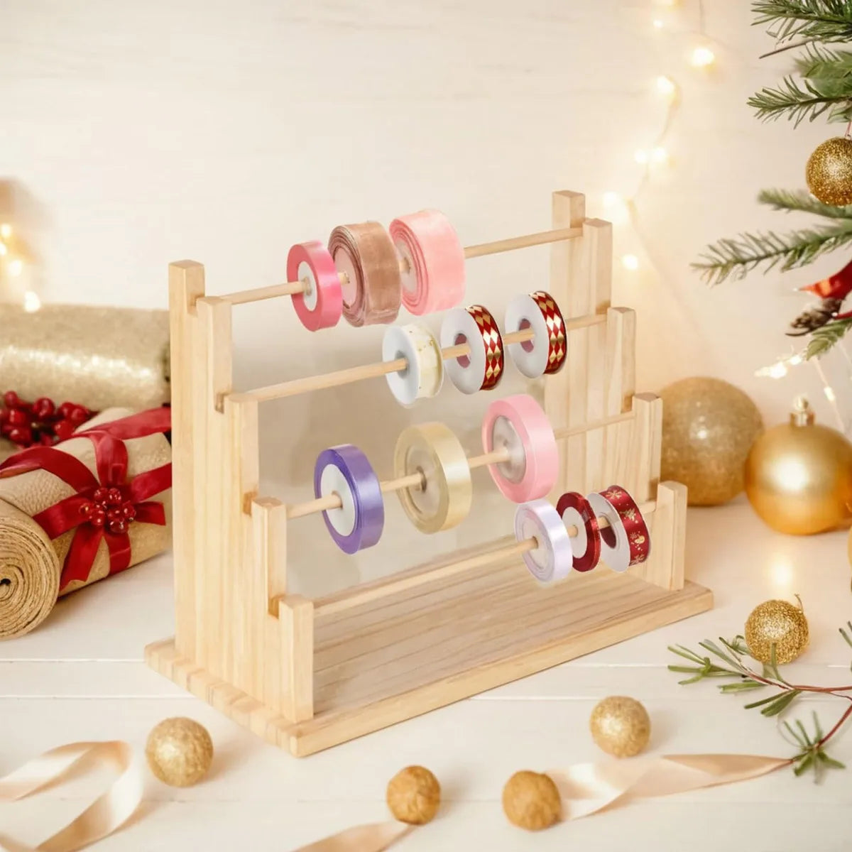 Solid Wood Ribbon Rack, 4/6 Layer Handicraft Storage and Organization Rack, Bracelet, Bracelet and Other Accessory Display Rack Oasis Select