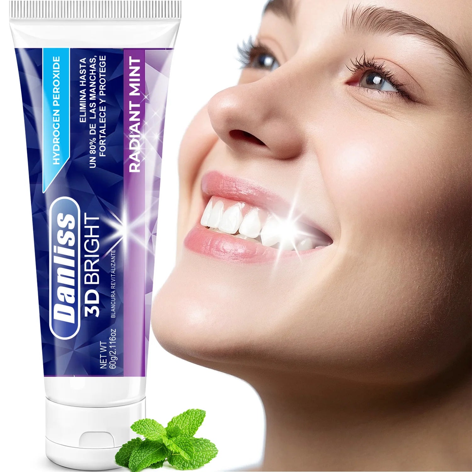 3D Whitening Toothpaste – Hydrogen Peroxide, Mint | 60g