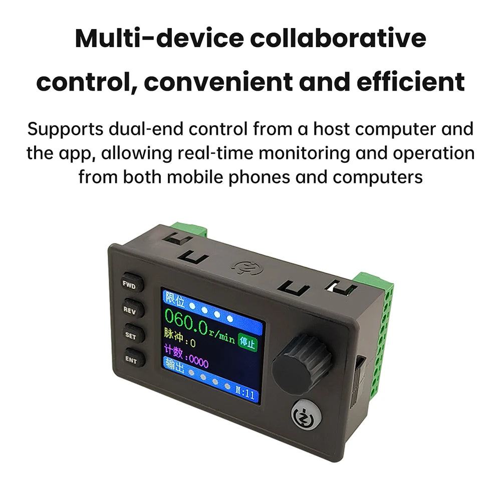 1HZ-200000HZ SMC05 Stepper Servo Motor Pulse Controller With Forward/Reverse Speed Control 1.8-inch HD Colors Screen Oasis Select