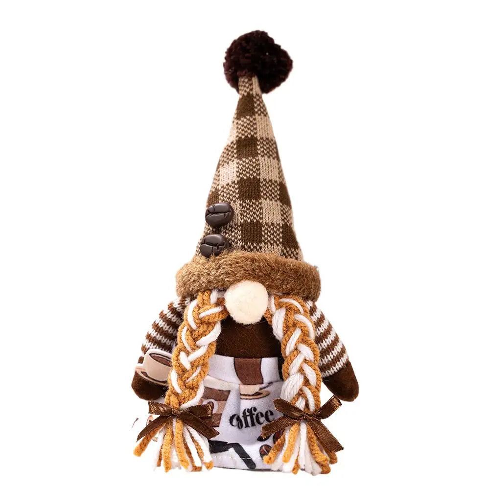 Coffee Gnome Plush Figurine | Cute Faceless Stuffed Doll Decor